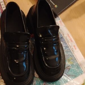 #94 MIA Glossy Blac kids Loafers